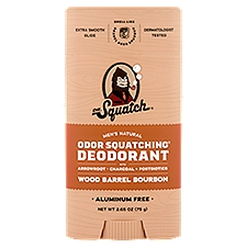 Dr. Squatch Wood Barrel Bourbon Men's Natural Odor Squatching Deodorant, 2.65 oz
