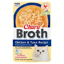 Inaba Churu Broth Chicken & Tuna Recipe Cat Food Complement, 1.4 oz