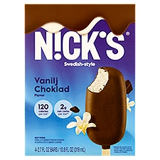 Nick's Swedish-Style Vanilj Choklad Flavor Frozen Dessert, 2.7 fl oz, 4 count