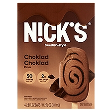 Nick's Swedish-Style Choklad Choklad Flavor Frozen Dessert, 2.8 fl oz, 4 count