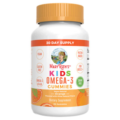 MaryRuth's Kids Omega-3 Gummies Orange Dietary Supplement, 30 count