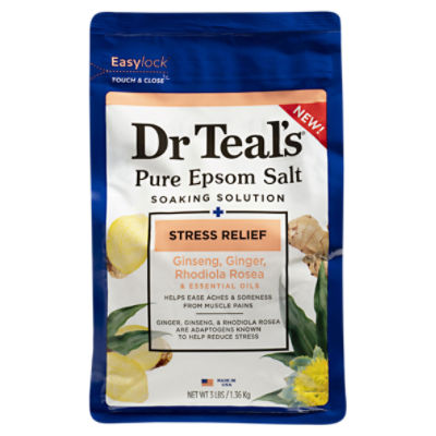 Dr Teal's Stress Relief Pure Epsom Salt Soaking Solution, 3 lbs