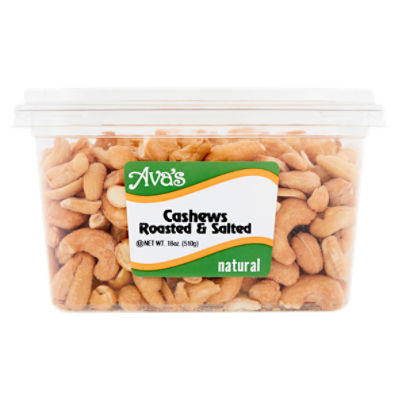 Ava's Natural Roasted & Salted Cashews, 18 oz