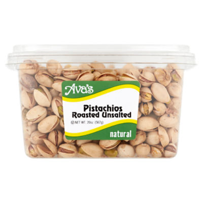 Ava's Natural Roasted Unsalted Pistachios, 20 oz