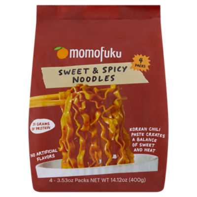 Momofuku Sweet & Spicy Noodles, 3.53 oz, 4 count