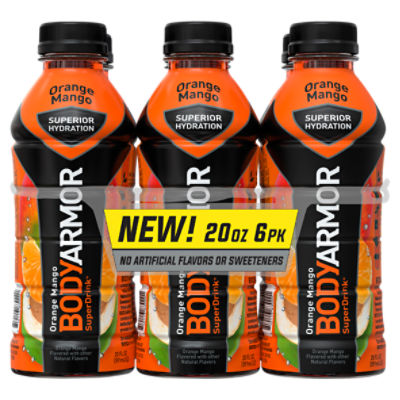 BODYARMOR Sports Drink Orange Mango, 20 oz, 6 count, 120 Fluid ounce