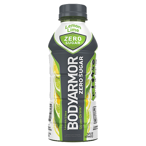 BodyArmor SuperDrink Lemon Lime Zero Sugar Sports Drink, 16 fl oz