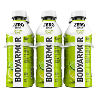 BodyArmor SuperDrink Lemon Lime Zero Sugar Sports Drink, 6 count 20 fl oz
