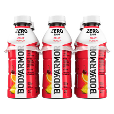 BodyArmor Zero Sugar Fruit Punch Flavor Sports Drink, 16 fl oz, 6 count, 96 Fluid ounce