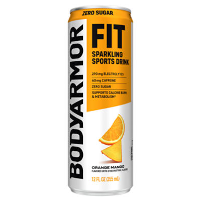 BodyArmor Fit Zero Sugar Orange Mango Sparkling Sports Drink, 12 fl oz, 12 Fluid ounce