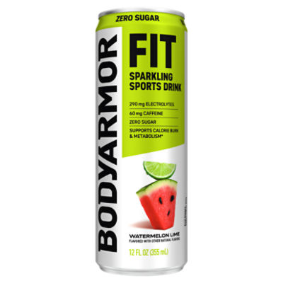 BodyArmor Fit Zero Sugar Watermelon Lime Sparkling Sports Drink, 12 fl oz, 12 Fluid ounce