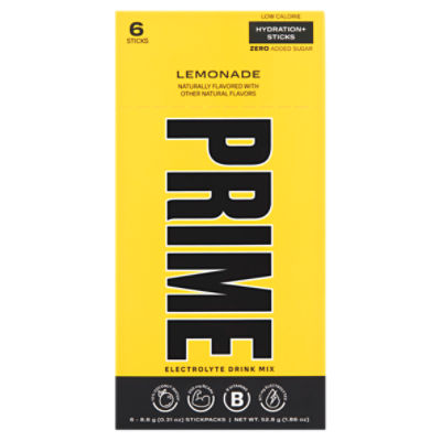 Prime Lemonade Hydration+Sticks Electrolyte Drink Mix, 0.31 oz, 6 count