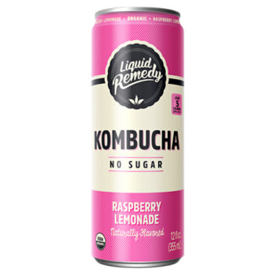 Liquid Remedy Organic Raspberry Lemonade Kombucha, 12 fl oz