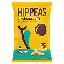 Hippeas Vegan White Cheddar Flavored Chickpea Puffs, 4 oz