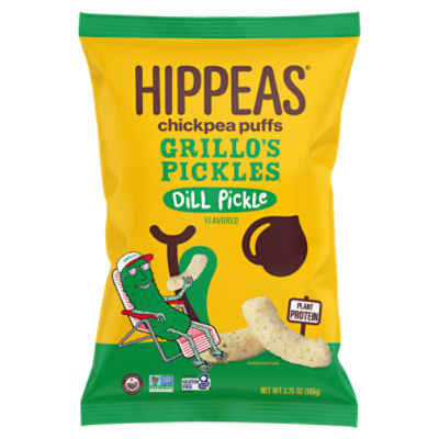 Hippeas Grillo's Pickles Dill Pickle Flavored Chickpea Puffs, 3.75 oz