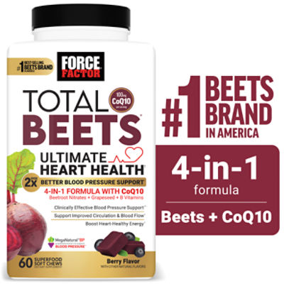 Force Factor Total Beets Ultimate Heart Health Dietary Supplement, 60 Count