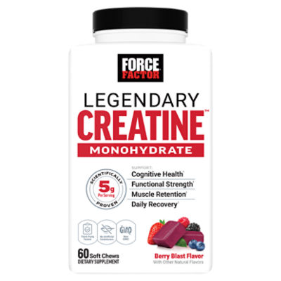 Force Factor Legendary Creatine Monohydrate Berry Blast Flavor Dietary Supplement, 60 count