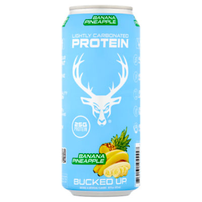 Bucked Up Banana Pineapple Lightly Carbonated Protein Drink, 16 fl oz, 16 Fluid ounce