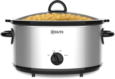 Kitchen Elite 6 Quart Stainless Steel Slow Cooker, 1 Each
