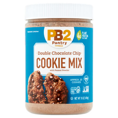 PB2 Pantry Double Chocolate Chip Cookie Mix with Peanut Powder, 16 oz