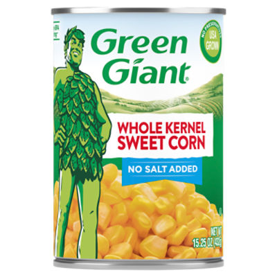 Green Giant Whole Kernel Sweet Corn, No Salt Added, 15.25 oz.