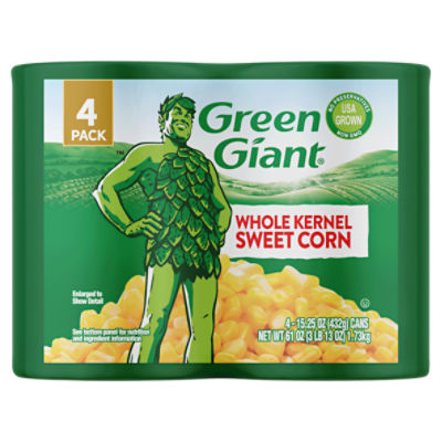 Green Giant Whole Kernel Sweet Corn, 15.25 oz, 4 Cans