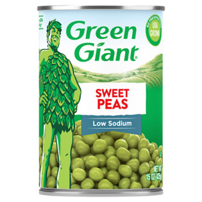 Green Giant Green Giant Sweet Peas, Low Sodium, 15 oz., 15 Ounce 