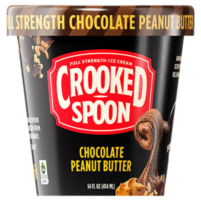 Crooked Spoon Chocolate Peanut Butter Full Strength Ice Cream, 14 fl oz