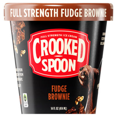 Crooked Spoon Fudge Brownie Full Strength Ice Cream, 14 fl oz