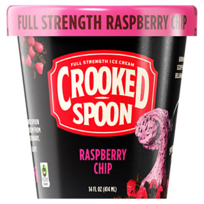 Crooked Spoon Raspberry Chip Full Strength Ice Cream, 14 fl oz