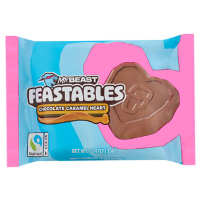 Mr Beast Feastables Milk Chocolate with Caramel Heart, 1.24 oz