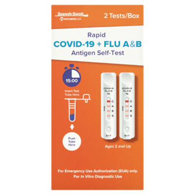 Speedy Swab Rapid Covid-19 + Flu A&B Antigen Self-Test, 2 count