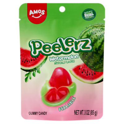 Amos Peelerz Watermelon Gummy Candy, 3 oz