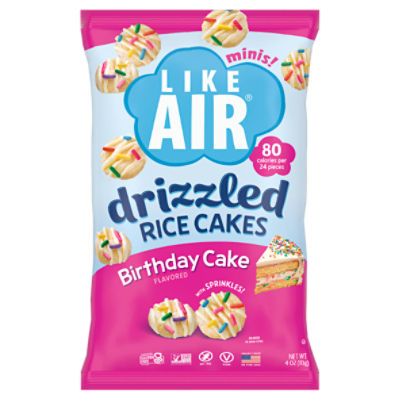 Like Air Minis! Birthday Cake Flavored Drizzled Rice Cakes, 4 oz
