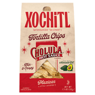 Xochitl Mexican Style Totopos Cholula Hot Sauce Flavored Tortilla Chips, 7.5 oz