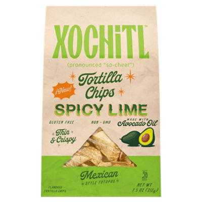 Xochitl Spicy Lime Mexican Style Totopos Flavored Tortilla Chips, 7.5 oz