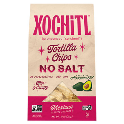 Xochitl No Salt Mexican Style Totopos White Corn Tortilla Chips, 10 oz