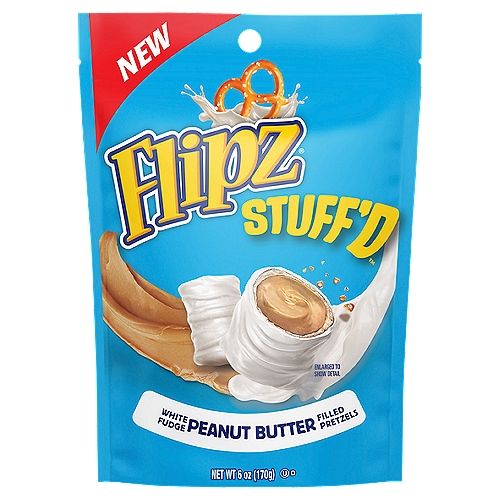 Flipz Stuff'd White Fudge Peanut Butter Filled Pretzels, 6 oz