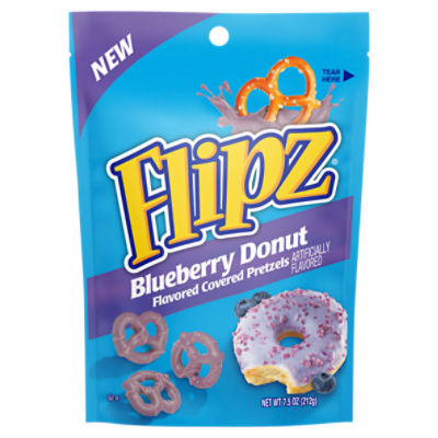 Flipz Blueberry Donut Flavored Covered Pretzels, 7.5 oz, 7.5 Ounce