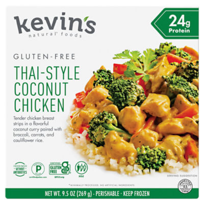 Kevin's Natural Foods Gluten-Free Thai-Style Coconut Chicken, 9.5 oz, 9.5 Ounce