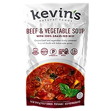 Kevin's Natural Foods Beef & Vegetable Soup with 100% Grass-Fed Beef, 16 oz