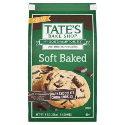 Tate's Bake Shop Soft Baked Dark Chocolate Chunk Cookies, 8 count, 8 oz