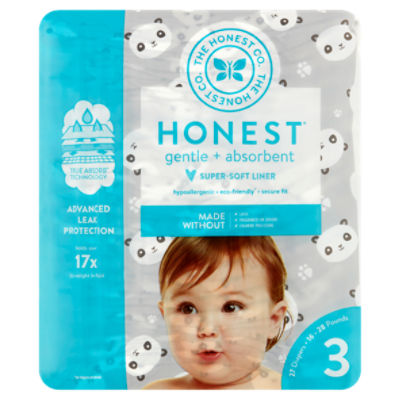 The Honest Co. Super-Soft Liner Diapers, Size 3, 16 - 28 pounds, 27 count