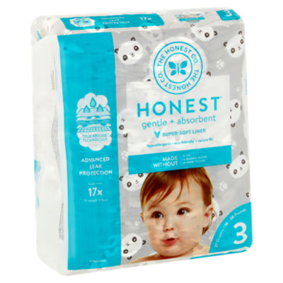 The Honest Co. Super-Soft Liner Diapers, Size 3, 16 - 28 pounds, 27 count