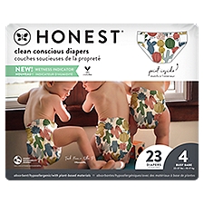 The Honest Company Clean Conscious Diapers - Size 4, Cactus Cuties, 23 CT