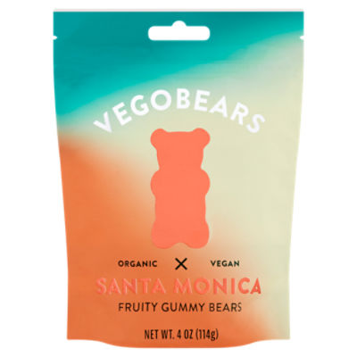 Vegobears Santa Monica Fruity Gummy Bears, 4 oz