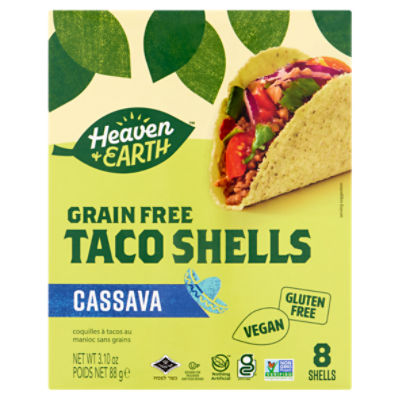 Heaven & Earth Cassava Grain Free Taco Shells, 8 count, 3.10 oz