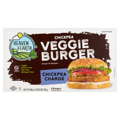 Heaven & Earth Chickpea Charge Veggie Burger, 4 count, 9.88 oz