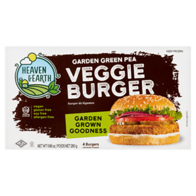 Heaven & Earth Garden Grown Goodness Green Pea Veggie Burger, 4 count, 9.88 oz