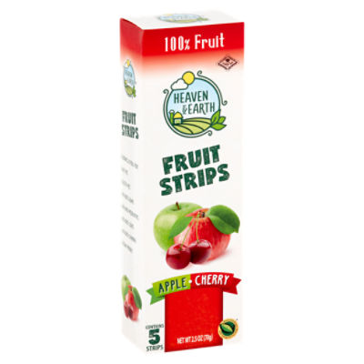 Heaven & Earth Apple Cherry Fruit Strips, 5 count, 2.5 oz